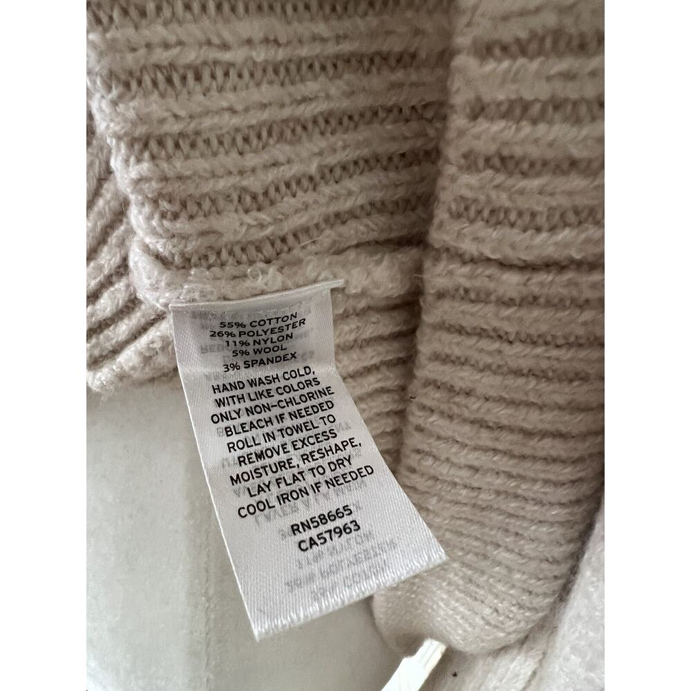 Treasure & Bond Oatmeal Hero Ribbed Sweater Size M Womens V-Neck NWT A003569 - Picture 6 of 6